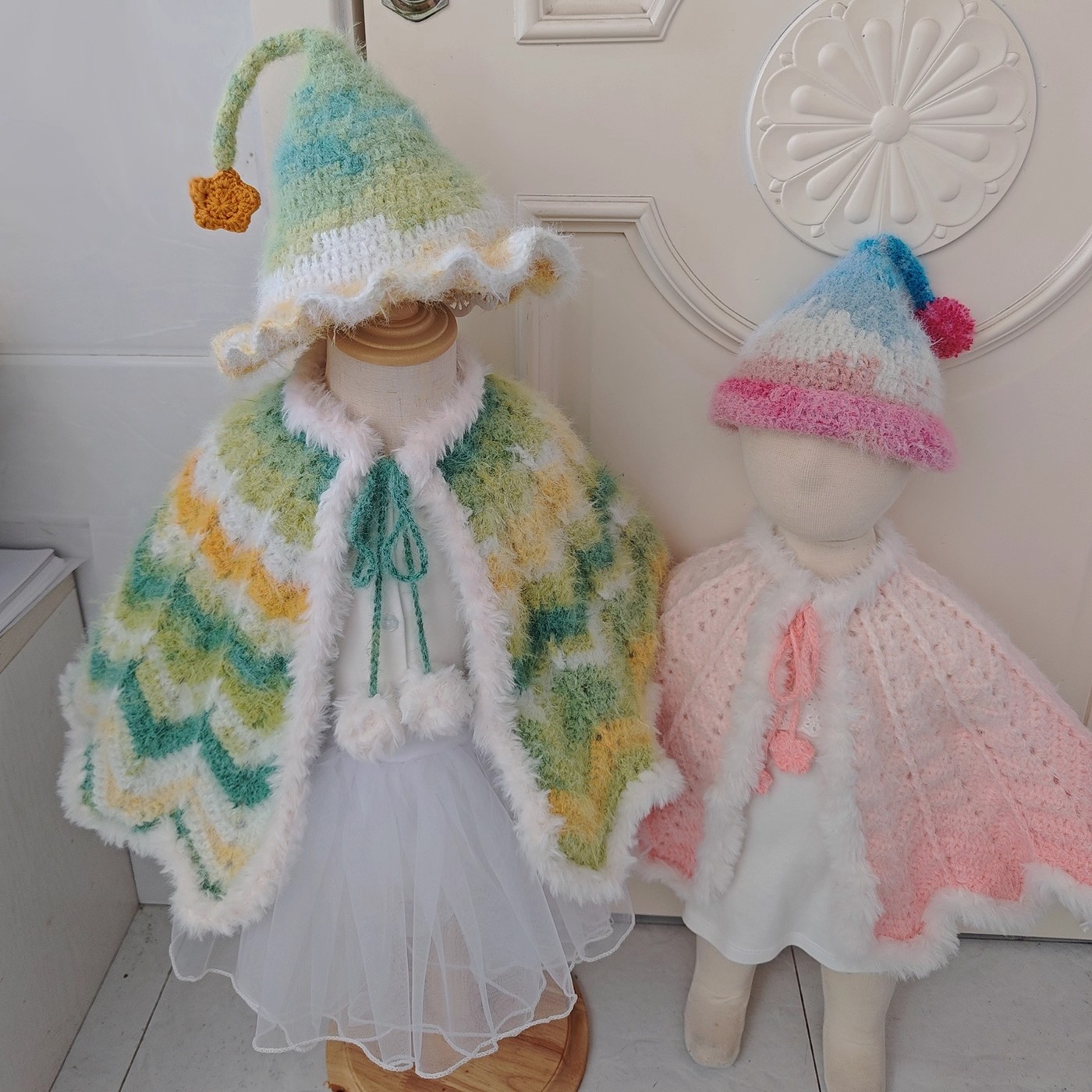 儿童精灵帽毛线钩织材料包星星