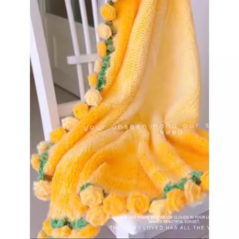 花束毯子成品毛线编织diy材料包