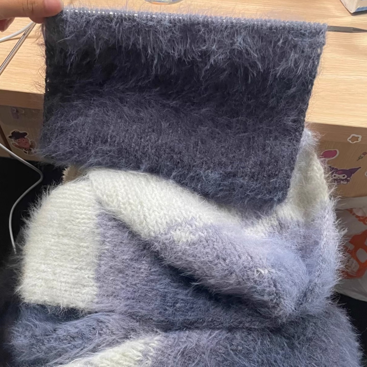 新款毛线长段染毛线手工diy围巾