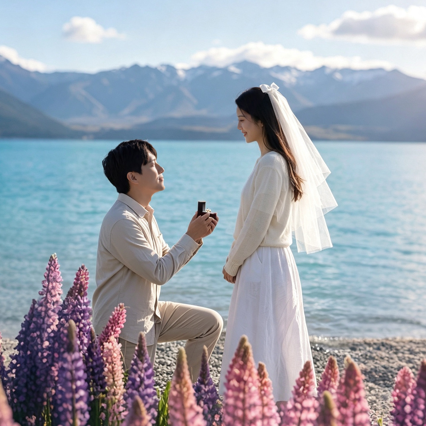 原色部落头纱领证求婚图片