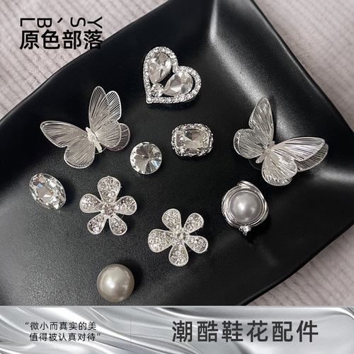 蝴蝶鞋花洞洞鞋配饰小众高级感女