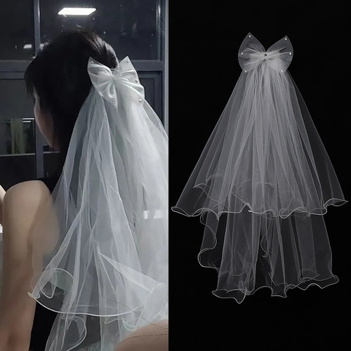 原色部落头纱领证求婚结婚