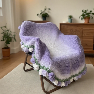 玫瑰花束毯子diy材料包魔法球渐变色羊毛线手工编织送男女友闺蜜