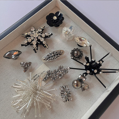 暗夜吸睛钻石鞋花花朵装饰配饰