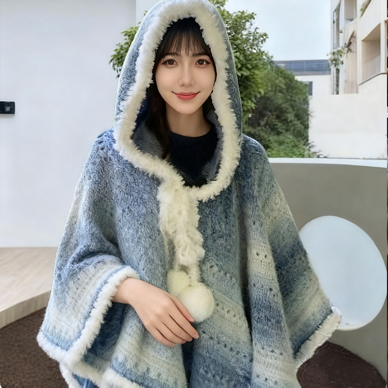 手工编织钩织斗篷毛线材料手织