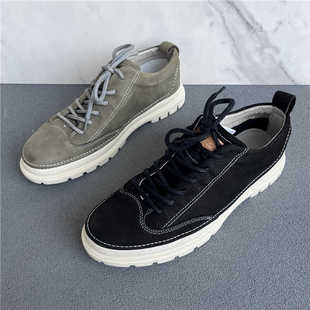 真皮鞋 板鞋 男韩版 时尚 A584038F43 系带休闲百搭男鞋 公牛春夏薄款