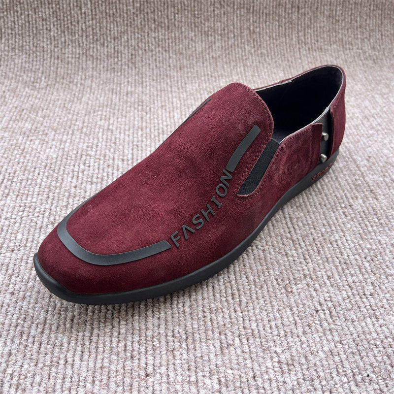 公牛断码磨砂男鞋懒人开车鞋软底豆豆鞋一脚蹬男皮鞋 7A58148K02