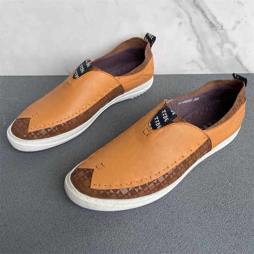 真皮男鞋韩版圆头男皮鞋