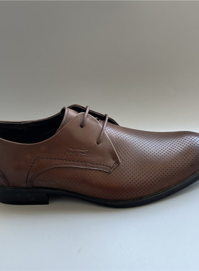 断码公牛男鞋头层牛皮低跟休闲商务系带增高男皮鞋 A35108G17A