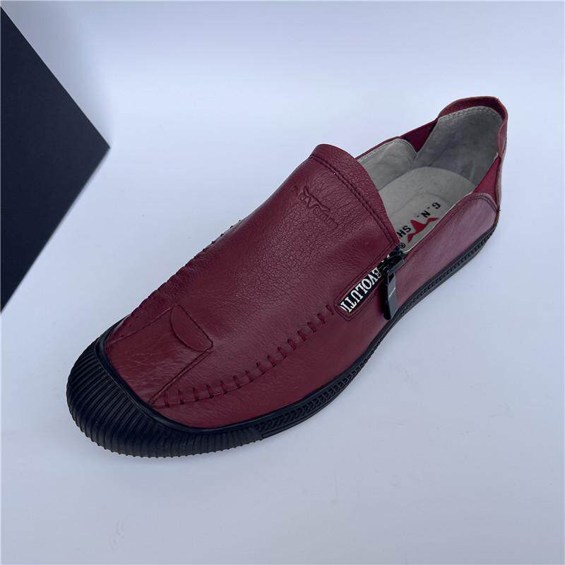 春秋公牛真皮男鞋软面牛皮日常休闲一脚蹬男休闲皮鞋懒人鞋42码