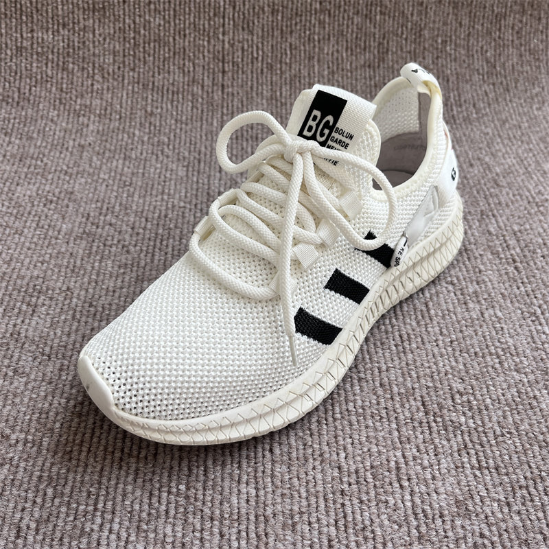 撤柜尾货公牛春夏薄款飞织网面透气轻便系带男运动小白鞋38 39码