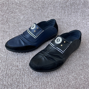 宝罗丝丹 春秋真皮男鞋头层牛皮青年日常休闲一脚蹬轻便男士皮鞋