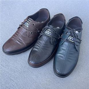 宝罗丝丹 37-41码男中年休闲系带软底头层牛皮鞋真皮系带男单鞋