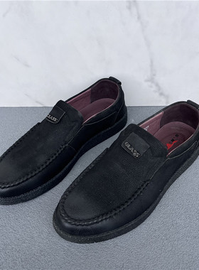 38 41 公牛日常真皮牛皮男鞋一脚蹬软底父亲鞋男皮鞋 9A57412K06