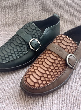 公牛春秋真皮男鞋百搭休闲一脚蹬男士豆豆鞋懒人皮鞋男 3A8501W53