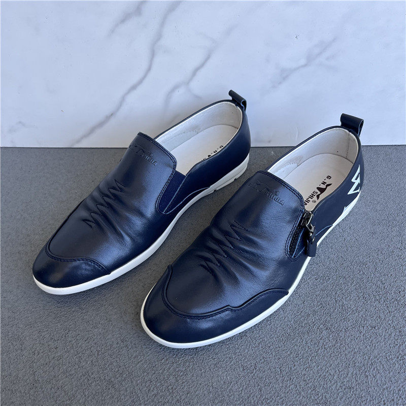 断码清仓公牛男鞋轻便豆豆鞋韩版休闲圆头一脚蹬男乐福鞋 37 38码