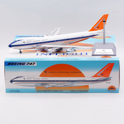Inflight 1:200 飞机模型 合金 南非航空 波音 B747-200 ZS-SAP