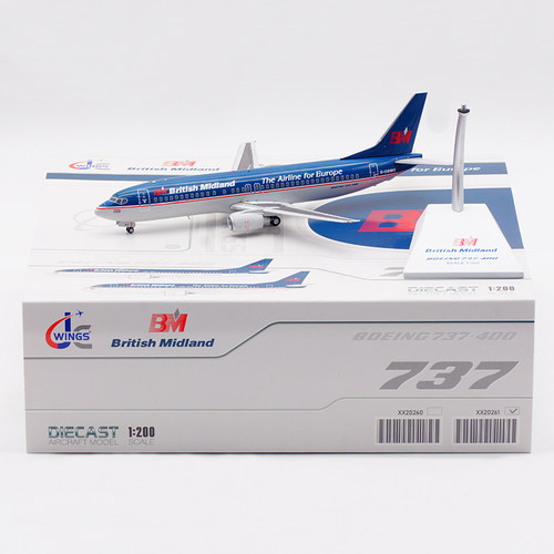 合金飞机模型英国米德兰B737