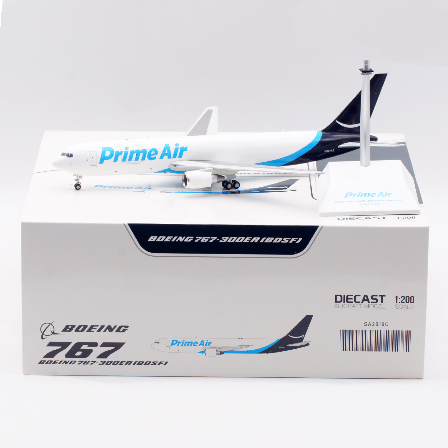 Jcwings 1/200 合金飞机模型 B767-300 Amazon Prime Air N307AZ