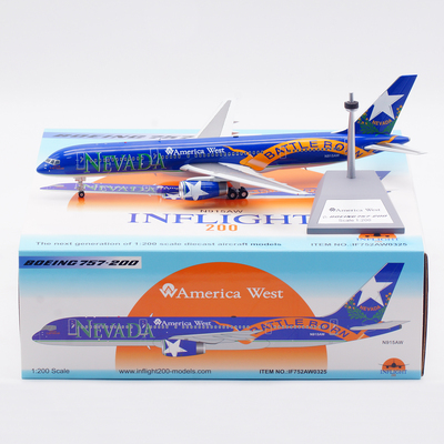 Inflight 1:200飞机模型 合金 美国西部航空 波音B757-200 N915AW