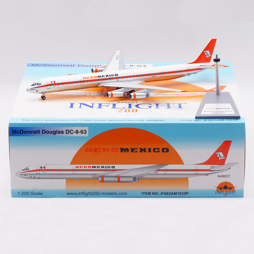 Inflight 1:200 飞机模型合金 墨西哥航空 麦道DC-8-63CF N4865T