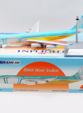 Inflight 1:200 飞机模型 合金 西印度群岛航空 A340-300 9Y-TJN