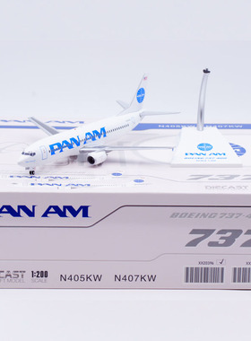 Jcwings 1/200 合金飞机模型 美国泛美航空 波音737-400 N405KW