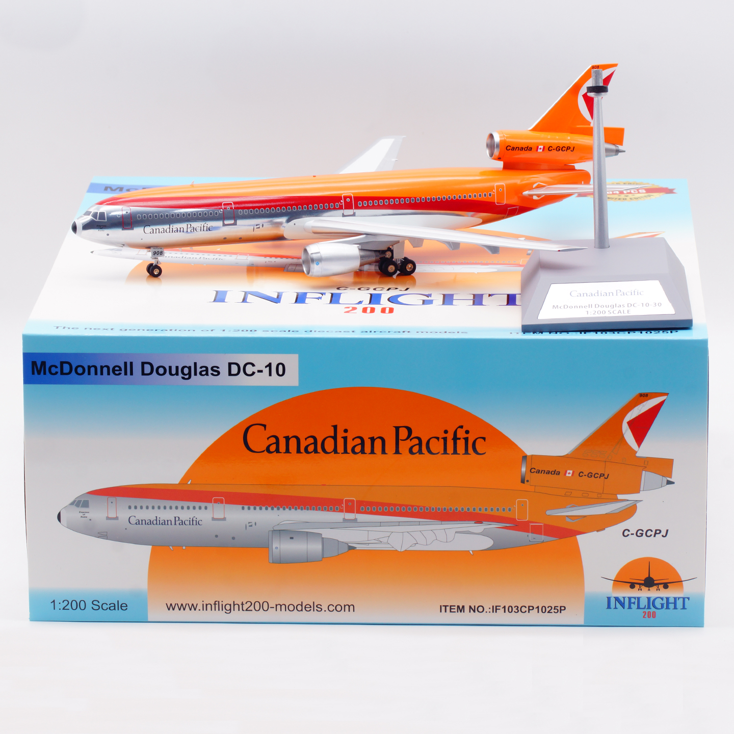 Inflight 1:200 飞机模型 合金 太平洋航空 DC-10-30 C-GCPJ 抛光