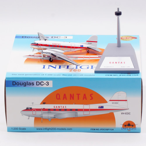 Inflight 1:200 飞机模型 合金 澳洲航空 道格拉斯 DC-3 VH-EDC