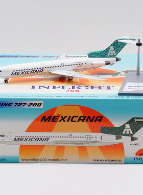 Inflight 1:200 飞机模型 合金 墨西哥航空 波音B727-200  XA-MEB