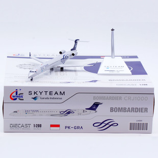 Jcwings 1/200 合金飞机模型 加鲁达 CRJ1000ER PK-GRA天合联盟