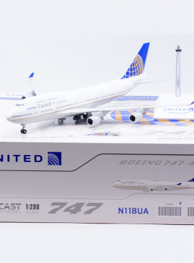 Jcwings 1/200 合金飞机模型 美国联合航空 B747-400 N118UA