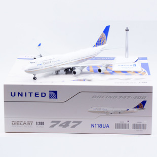 Jcwings 1/200 合金飞机模型 美国联合航空 B747-400 N118UA