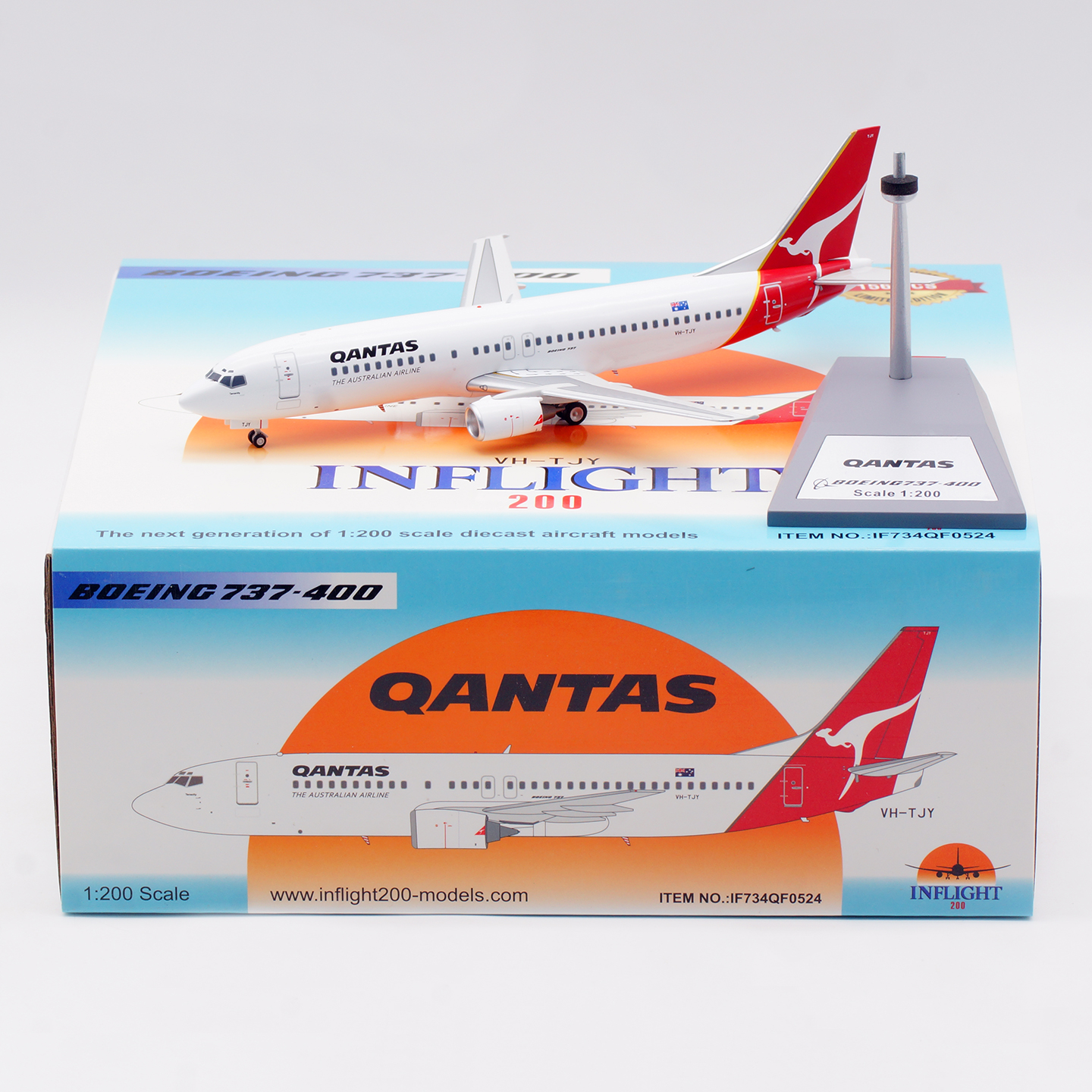 Inflight 1:200 飞机模型 合金 澳洲航空 波音 B737-400 VH-TJY