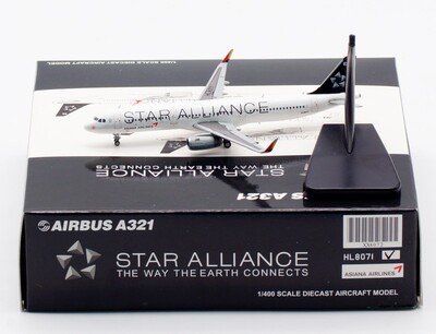 JCWINGS 1:400 合金 飞机模型 韩亚航空 空客 A321 HL8071