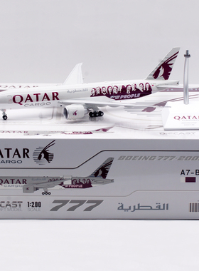 Jcwings 1/200 合金飞机模型 卡塔尔货运 波音B777F A7-BFG