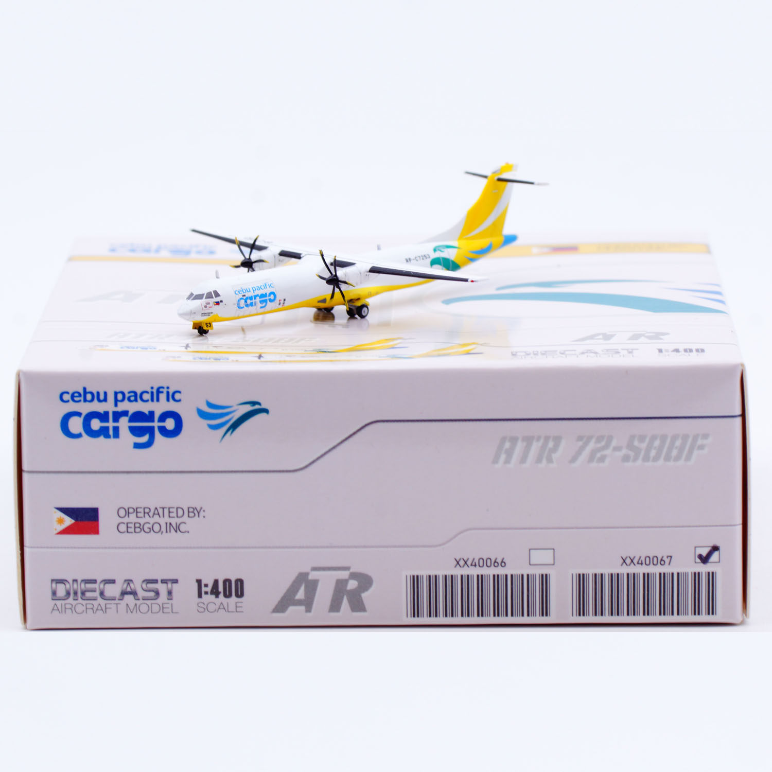 1:400 JCWings合金客机模型 宿雾太平洋航空ATR-72-500F RP-C7253