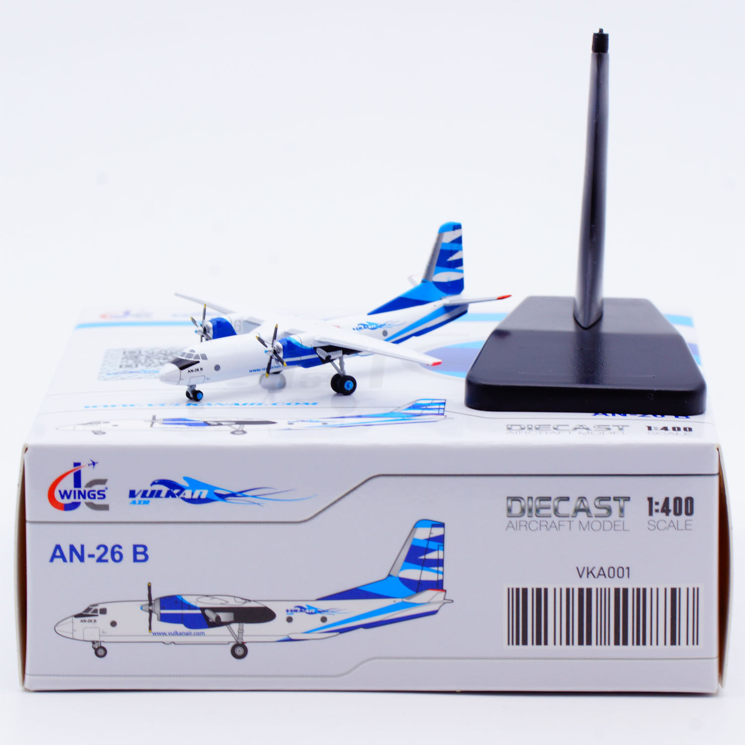 1:400 JC Wings 合金客机模型  Vulkan Air  安东诺夫 An-26 B