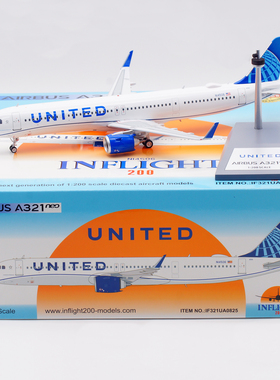 Inflight 1:200 飞机模型 合金 美国联合航空 空客A321NEO N14506