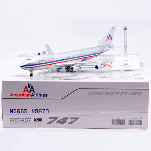 Jcwings 1/200 合金飞机模型 美国航空 B747-100 N9670