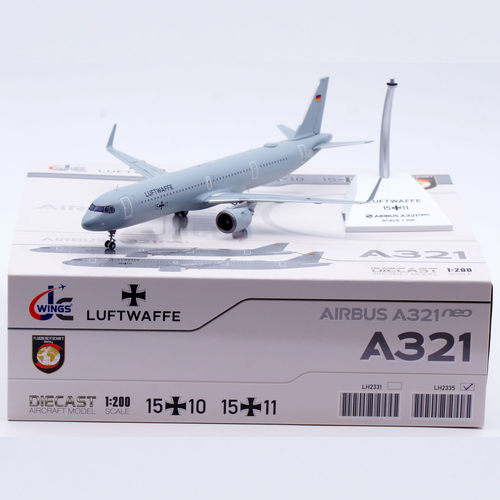 Jcwings 1/200 合金飞机模型  德国空军 A321neo 15+11