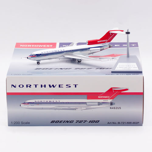 B-Models 1:200 飞机模型 合金 西北航空 B727-100 N462US 抛光