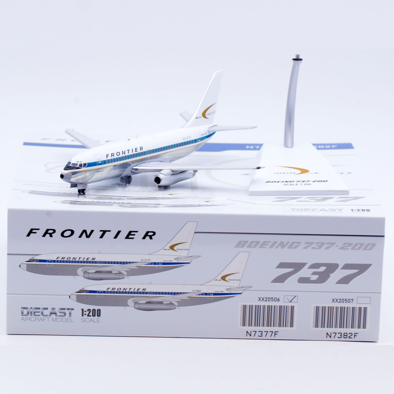 Jcwings 1/200 合金飞机模型 边疆航空 波音737-200 N7377F