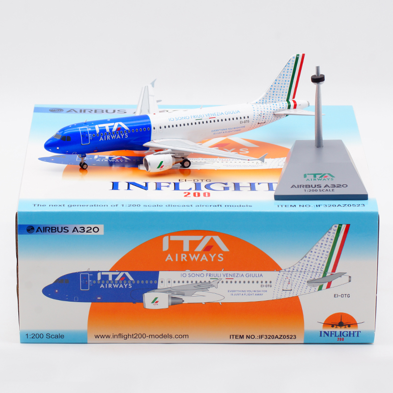 Inflight 1/200 合金飞机模型 意大利ITA航空 空客 A320 EI-DTG