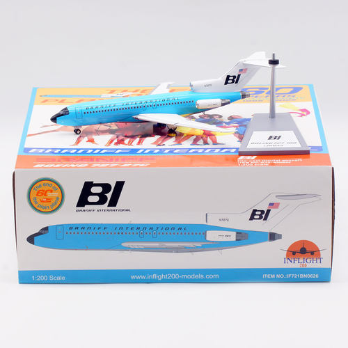 Inflight 1/200 合金模型 布兰尼夫国际航空 波音727-100 N7272
