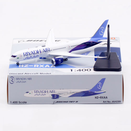 AV 1:400 飞机模型 合金 利雅得航空 B787-9 HZ-RXAA 起落架可拆