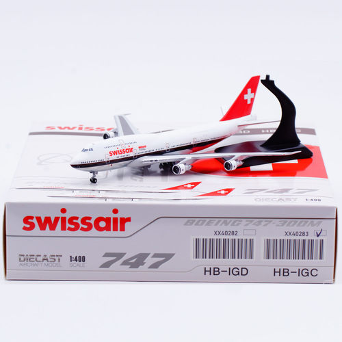 JC Wings 1:400 合金飞机模型 瑞士航空 B747-300M HB-IGC
