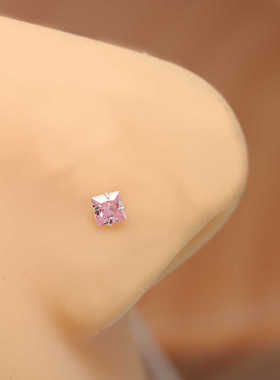 925银锆石方形鼻钉心形超闪爆闪耳骨钉穿刺饰品