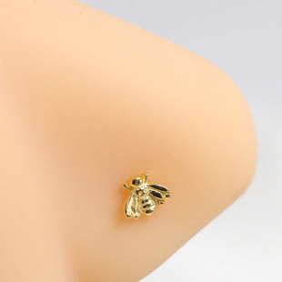 新品鼻钉鼻环925银女小耳骨钉耳钉纯银蜜蜂鼻饰个性小众时尚搭配