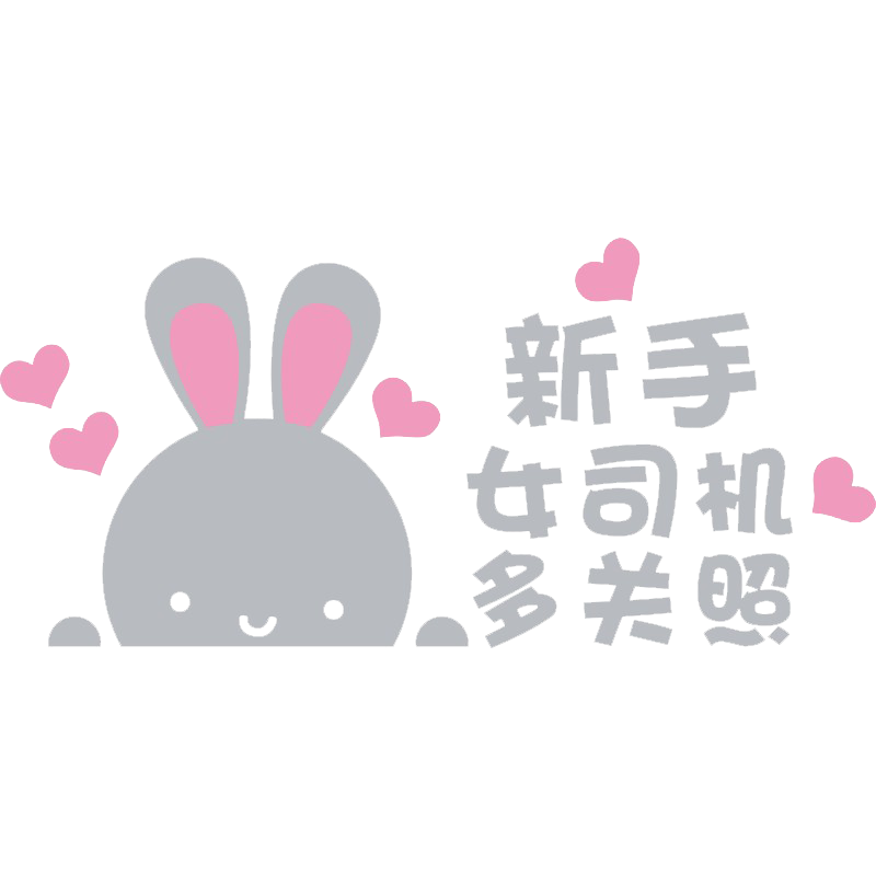恒汇手上路车兔子请多关照反光贴